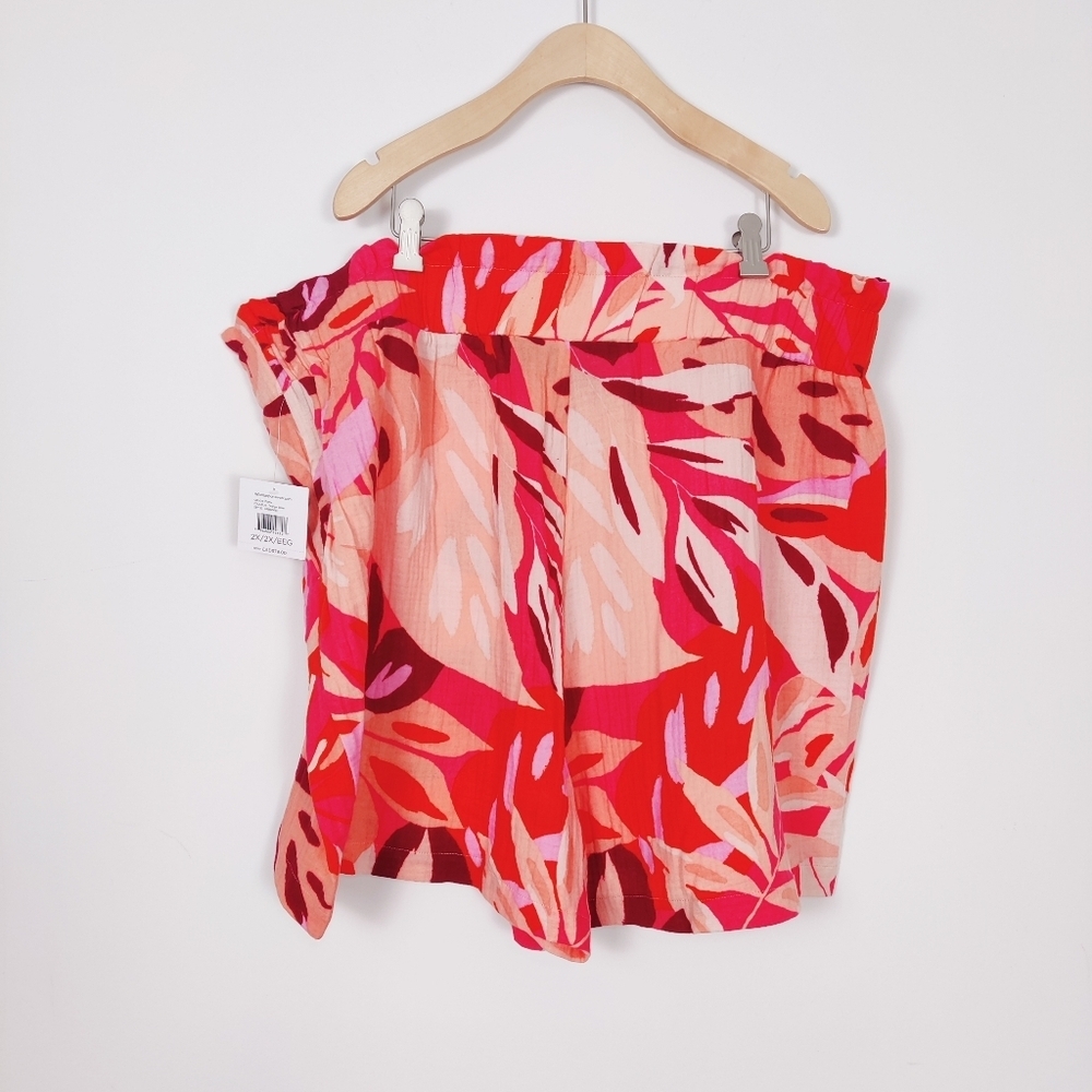 Ella Rafaela Women's 100% Cotton Floral Pull On Shorts NEW Size 2X Retro - Picture 9 of 16